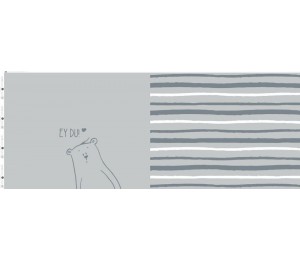 French Terry - Emmapünktchen Herr Pfeiffer EY DU Panel grau